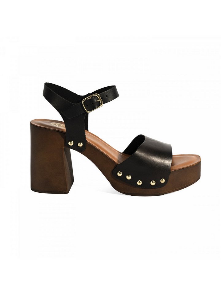 Desa Damen-Ledersandalen – Plateauabsatz, Schnallenverschluss Slipper