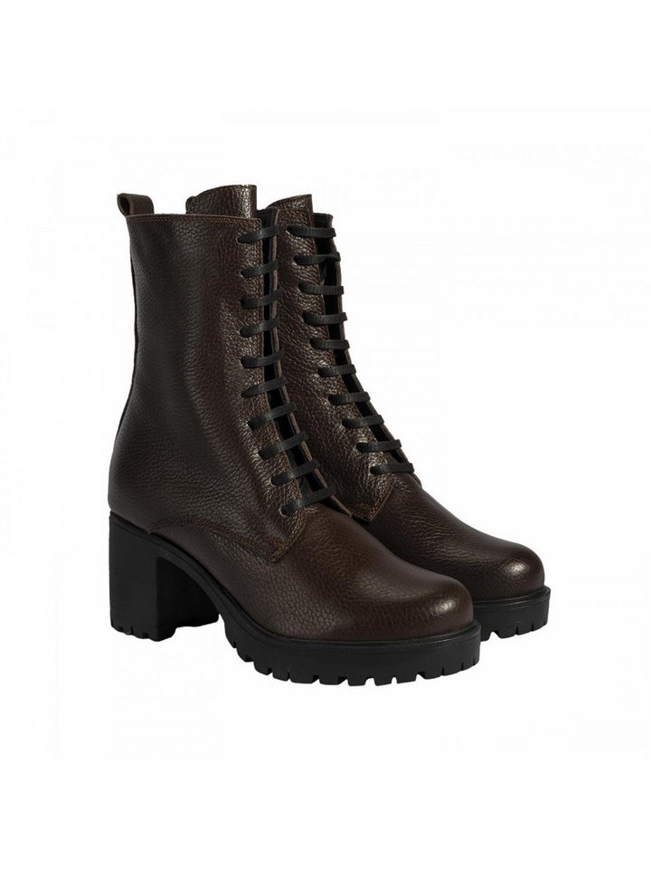 Desa Damen-Lederstiefel – Schlupfstiefel, Blockabsatz, runde Zehenpartie, Stiefel