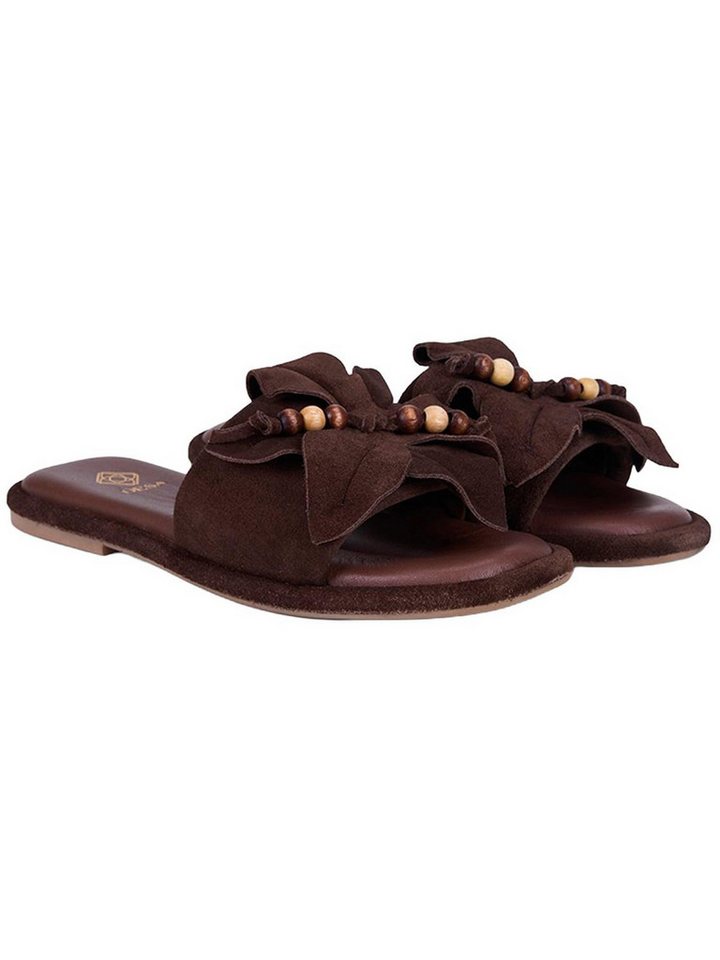 Desa Damen-Sandalen aus Wildleder mit Blumenmuster Slipper