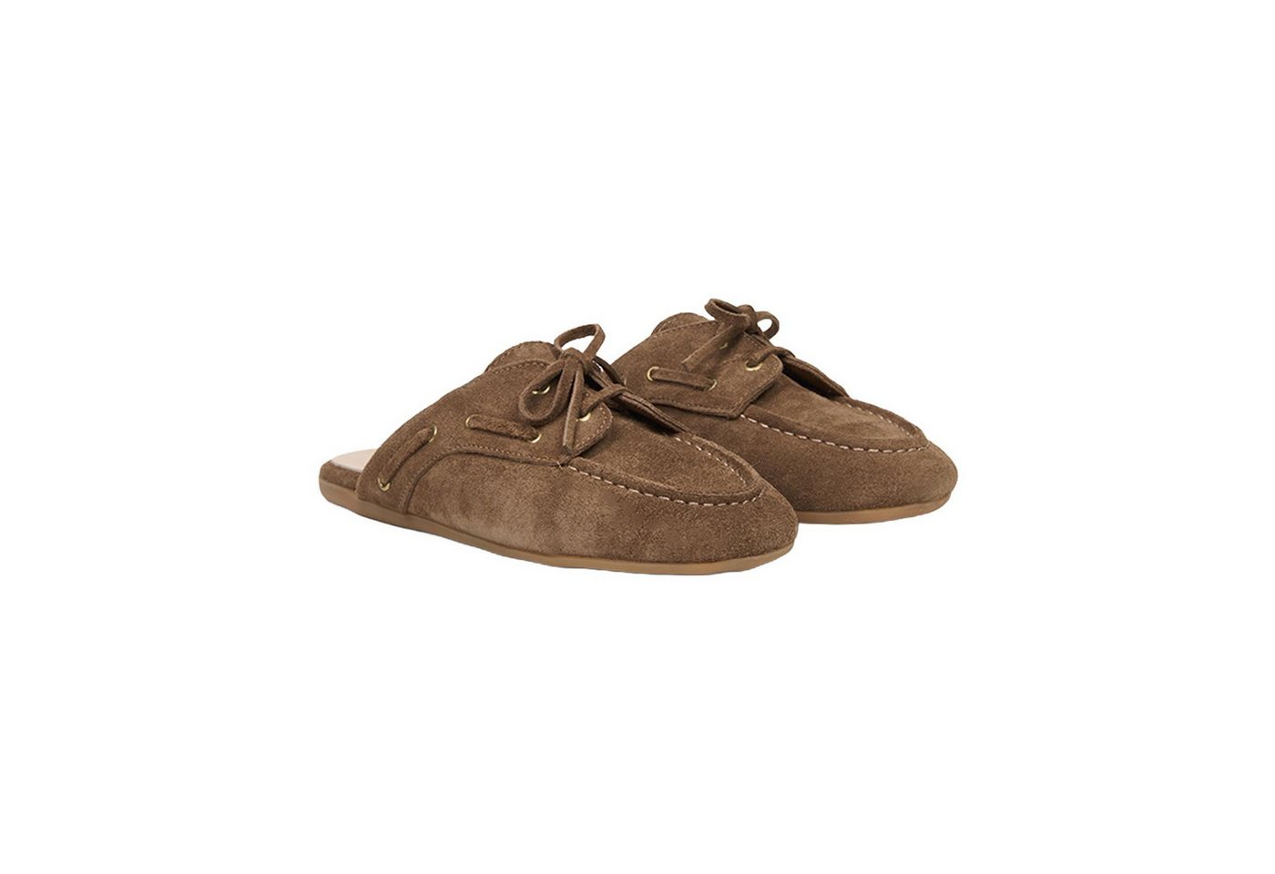 Desa Damen-Slipper aus Wildleder, bequeme flache Freizeitsandalen für den Slipper