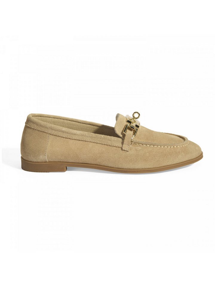Desa Damen-Slipper aus Wildleder – Flacher Absatz, ohne Verschluss Loafer