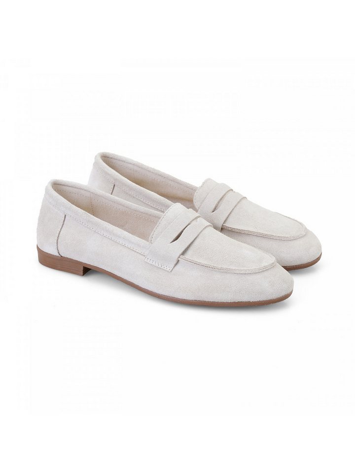Desa Damen-Slipper aus Wildleder – Lederfutter, Synthetiksohle, flache Loafer