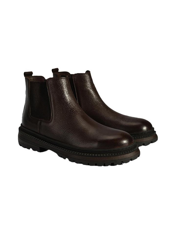Desa Herren-Ankle-Boots – Obermaterial aus Leder, zum Hineinschlüpfen, fla Stiefelette