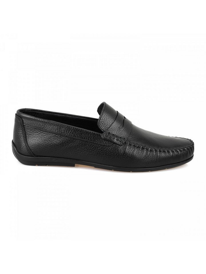 Desa Herren-Lederslipper – Synthetiksohle, flacher Absatz, atmungsaktiv Loafer