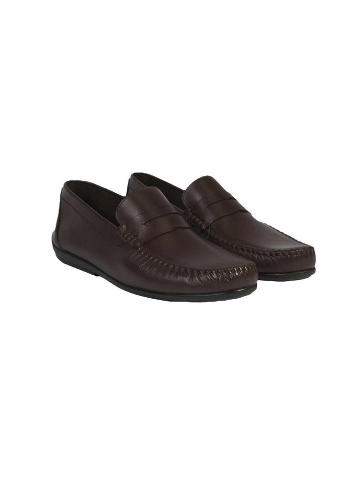 Desa Herren-Slipper – Obermaterial Leder, Textilfutter, flacher Absatz, oh Daunenschuh
