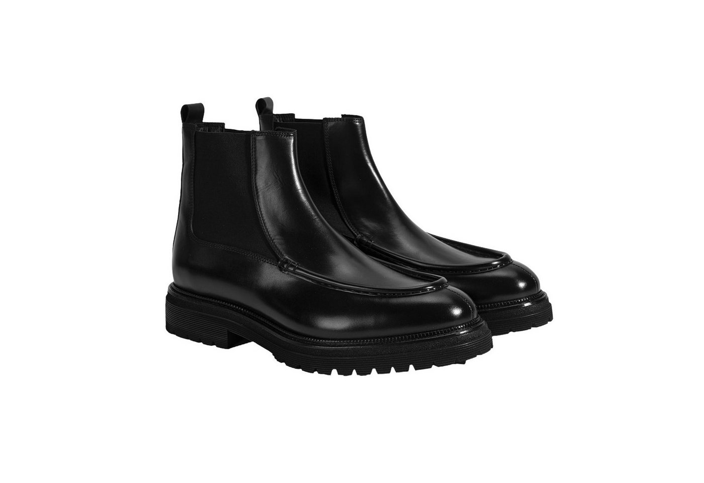 Desa Herrenstiefel – Obermaterial aus Leder, elastische Schnürsenkel, flac Stiefel