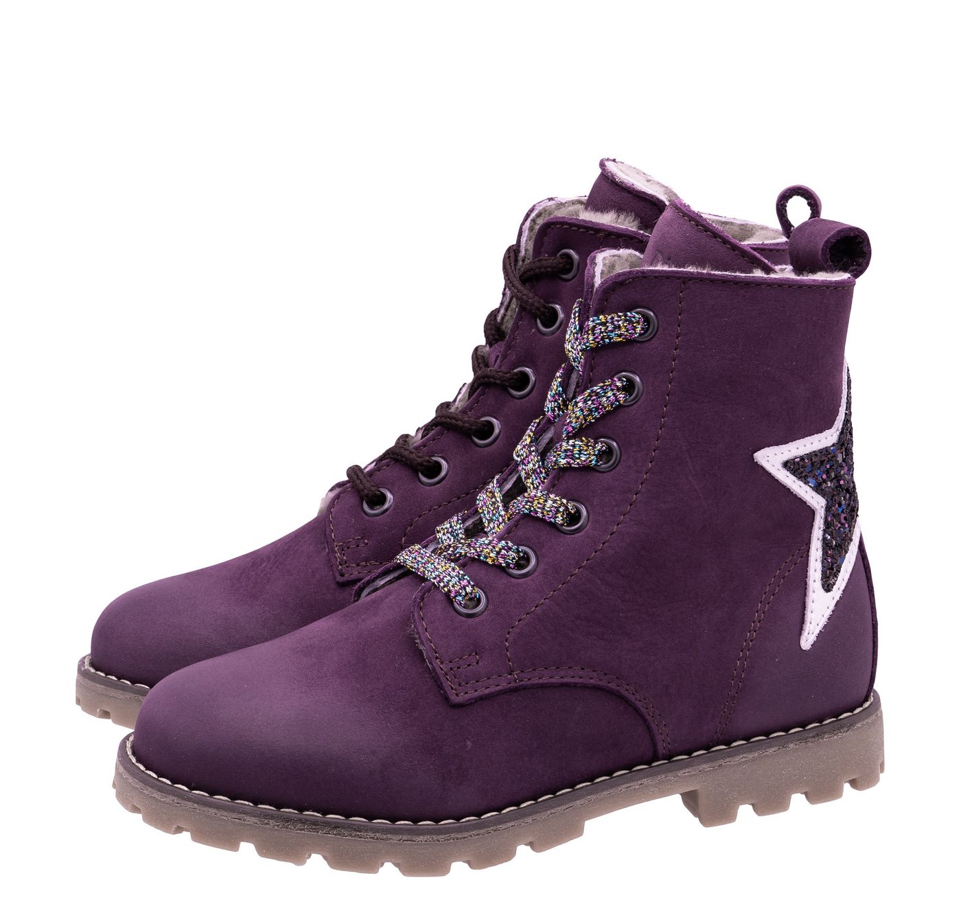 Dianetti Stiefel Boots Mädchen 9907 Schnürboots Lammfell Stiefelette