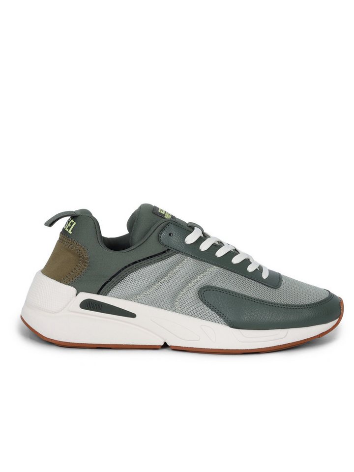 Diesel Low Top Mesh Sneaker - S-SERENA LOW Sneaker mit Overlays in Leder-Optik (grün)