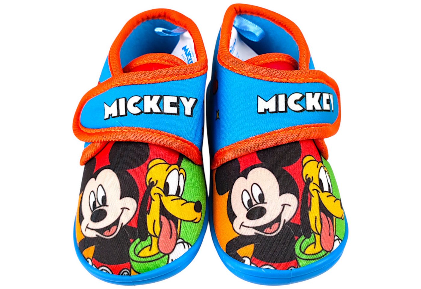 disney mickey mouse Mickey & Pluto Hausschuh Jungen Pantoffeln mit Klettverschluss Gr. 22-27