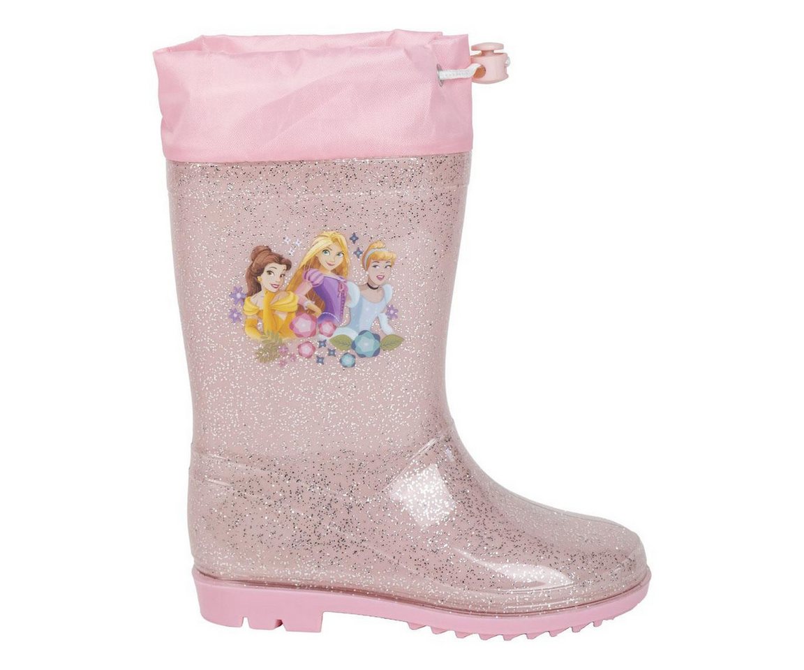 Cerdá Disney Princess Bella, Rapunzel & Cinderella Gummistiefel Mädchen Regenstiefel mit Glitzer Gr. 22 - 28