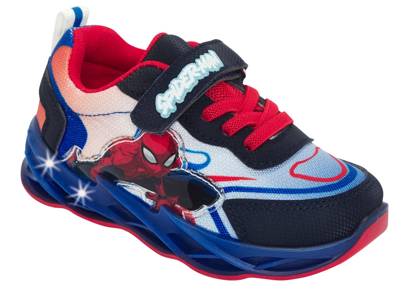 Disney SPIDERMAN Sneaker mit cooler Blinkfunktion (blau)