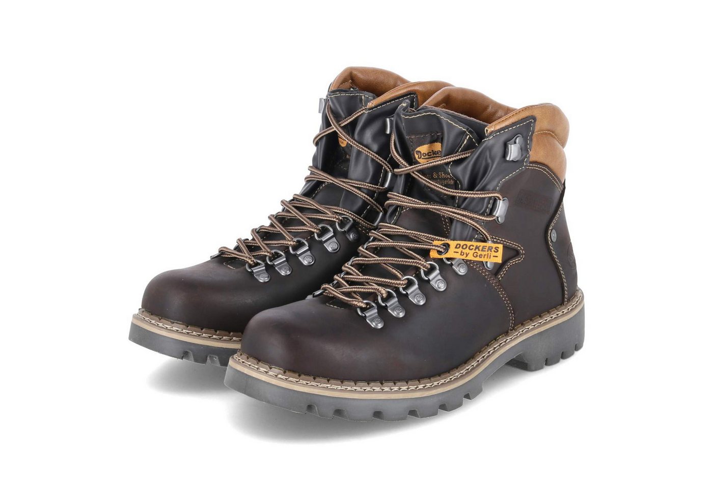 Dockers by Gerli 45NB004-400-360 Herren Glattleder schwarz Schnürstiefel