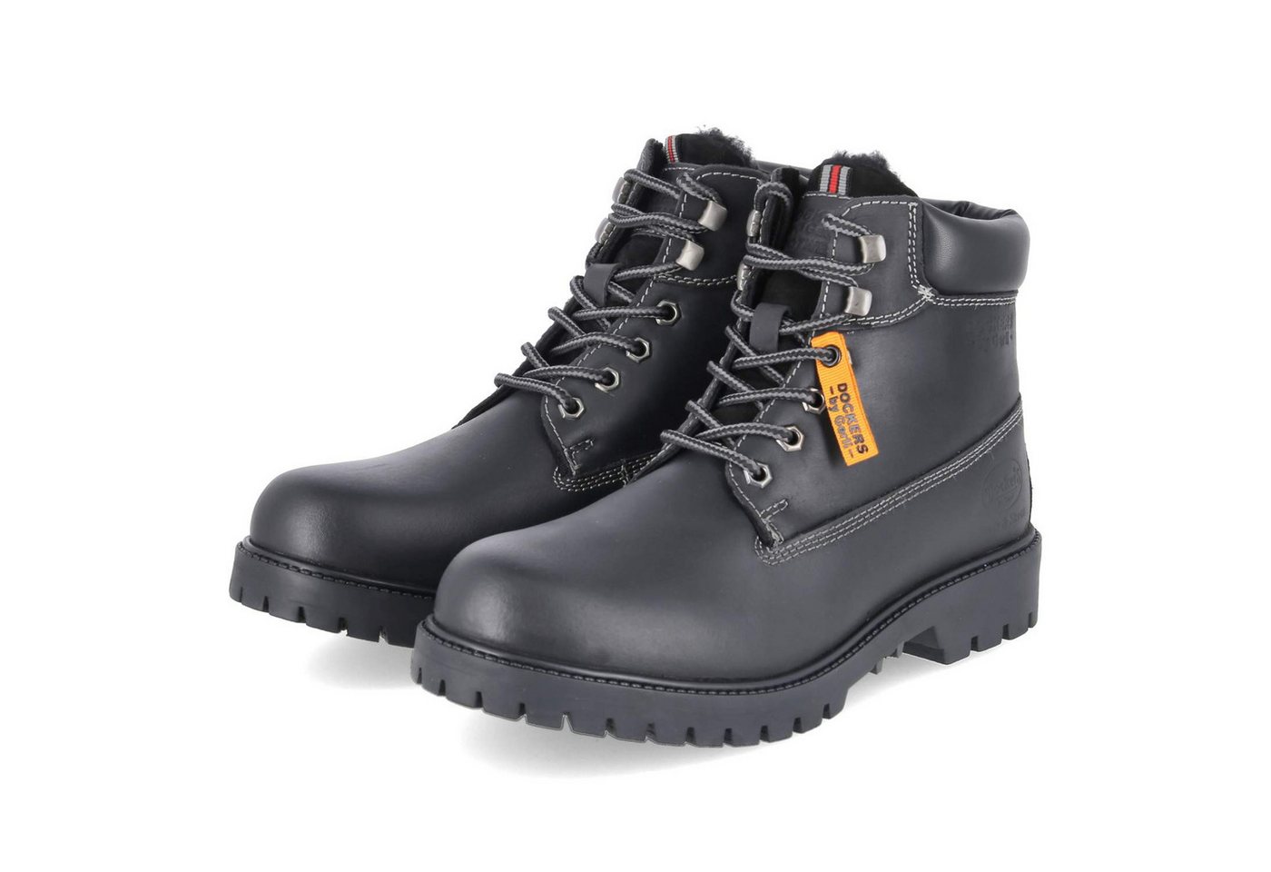 Dockers by Gerli 53AX103-400-100 Herren Leder schwarz Schnürstiefel