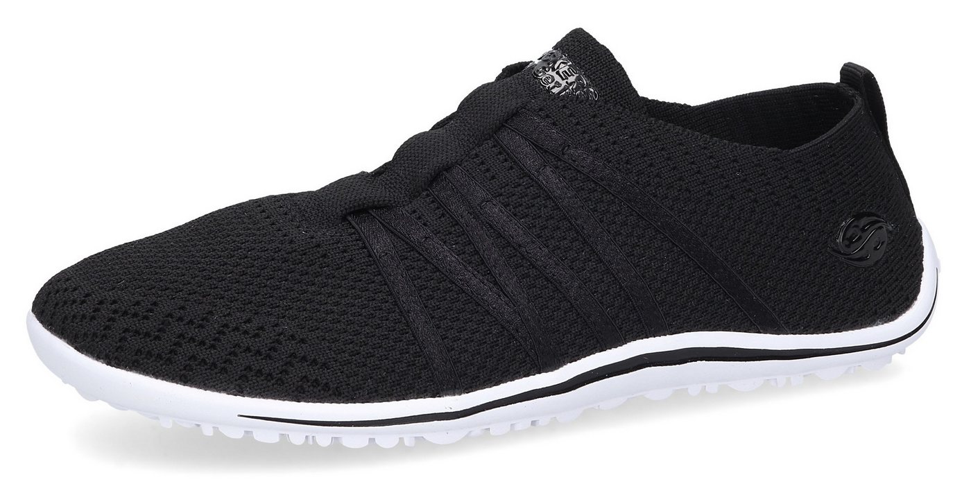 Dockers by Gerli Barfußschuh, Schlupfschuh, Sneaker, Sommerschuh in lässiger Strick-Optik (schwarz/weiß)
