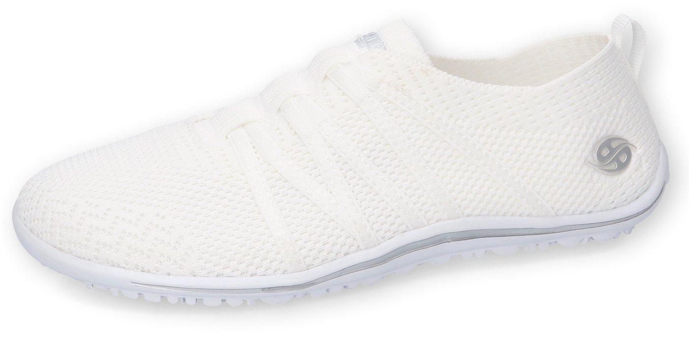Dockers by Gerli Barfußschuh, Schlupfschuh, Sneaker, Sommerschuh in lässiger Strick-Optik (weiß)