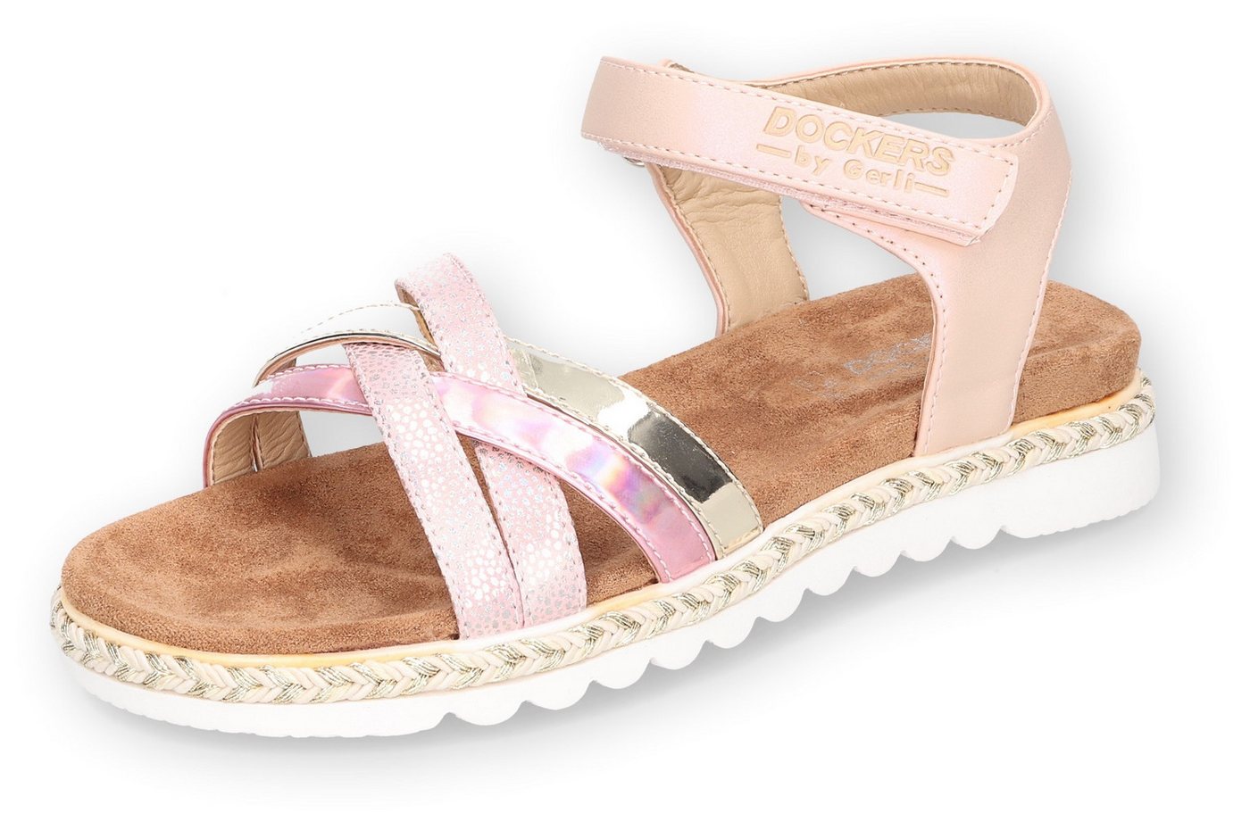 Dockers by Gerli Sandale, Plateausandale, Klettschuh, Glitzersandale mit Flecht-Details