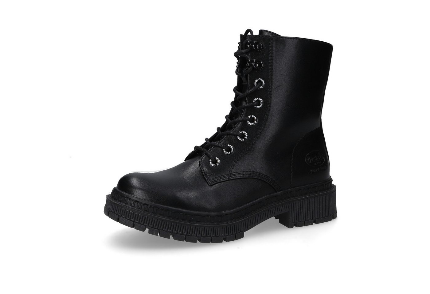 Dockers by Gerli Schnürboots Biker Boots mit Reißverschluss (schwarz)