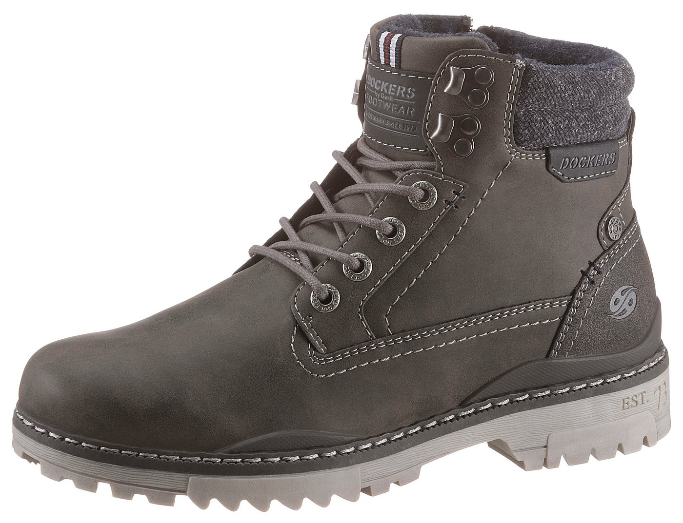 Dockers by Gerli Schnürboots Winterboots, Workerboots mit Profilsohle (grau)