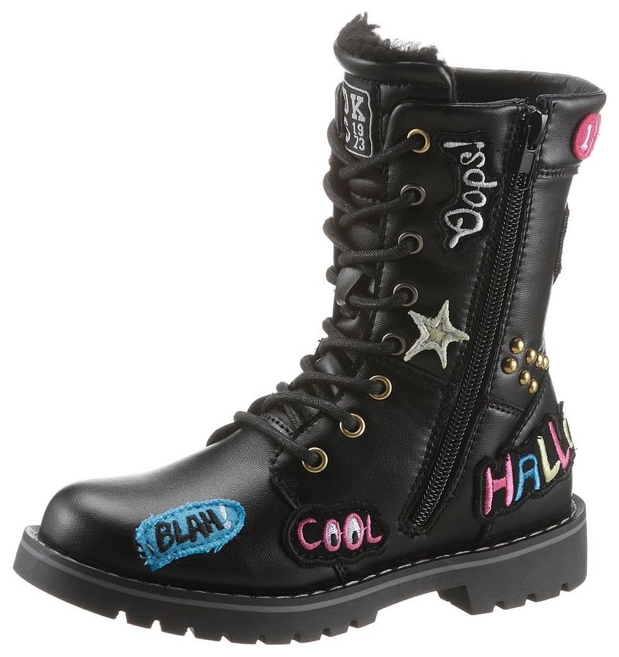 Dockers by Gerli Schnürstiefel Boots mit bunten Patches