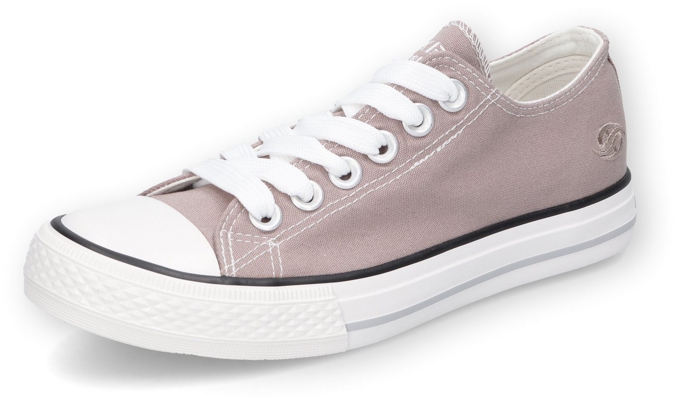 Dockers by Gerli Sneaker mit dezenter Logo-Stickerei, Freizeitschuh, Halbschuh, Schnürschuh (grau)
