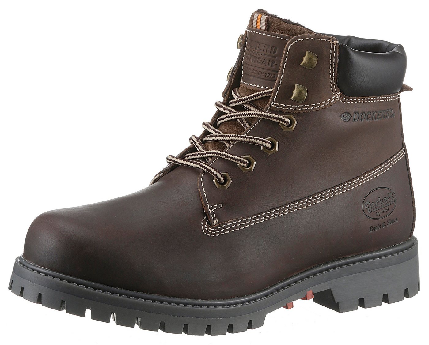 Dockers by Gerli Winterboots Workerboots, Schnürstiefel mit Blockabsatz (braun)