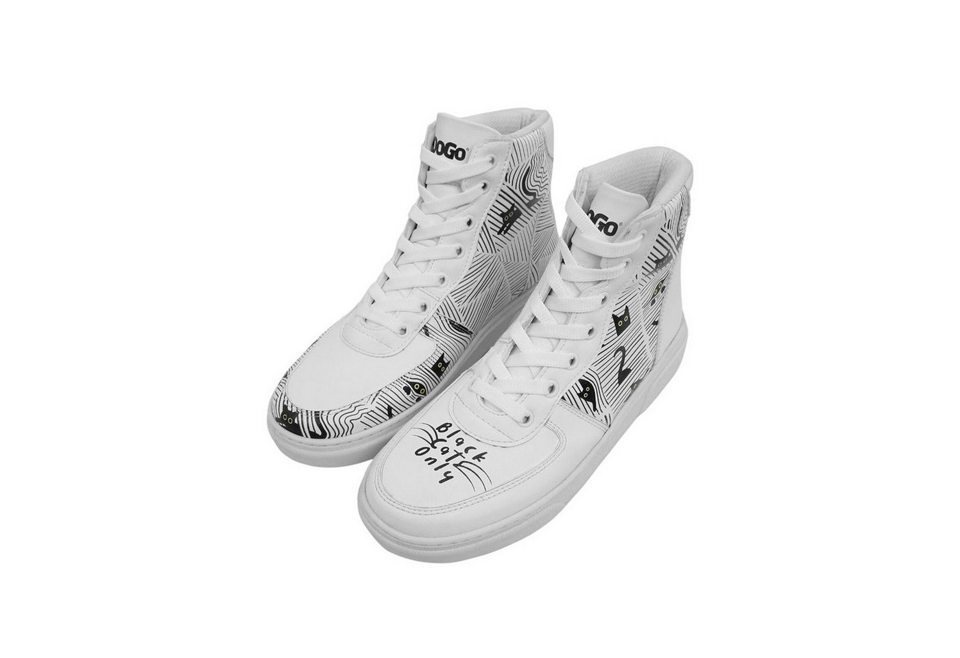 DOGO Ace Boots Black Cats Only Damen Stiefeletten Stiefelette Handgefertigt