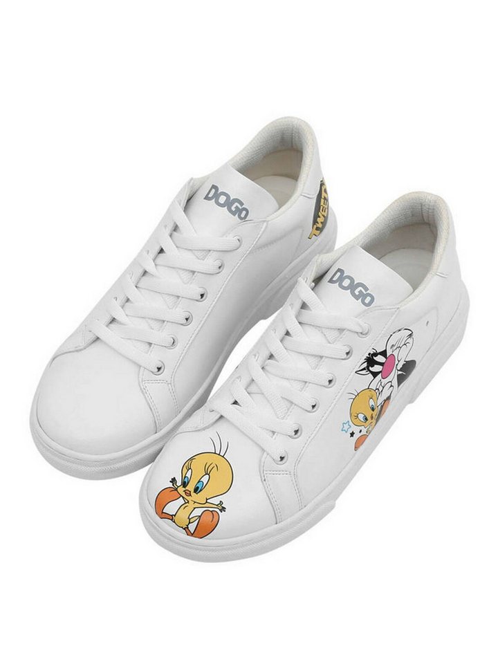 DOGO Ace Low-Top Sneaker Life Goes On Damen Sneaker, Ace Low-Top Sneaker Handgefertigt (weiß)
