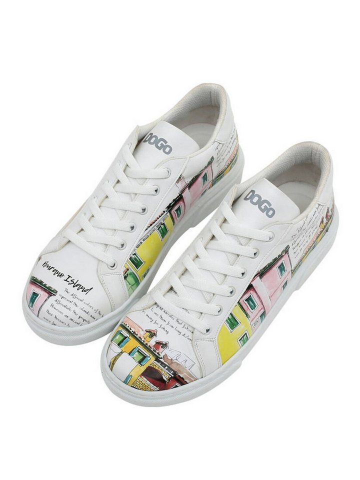 DOGO Ace Low-Top Sneaker The Wise Owl Damen Sneaker Sneaker Handgefertigt (weiß)