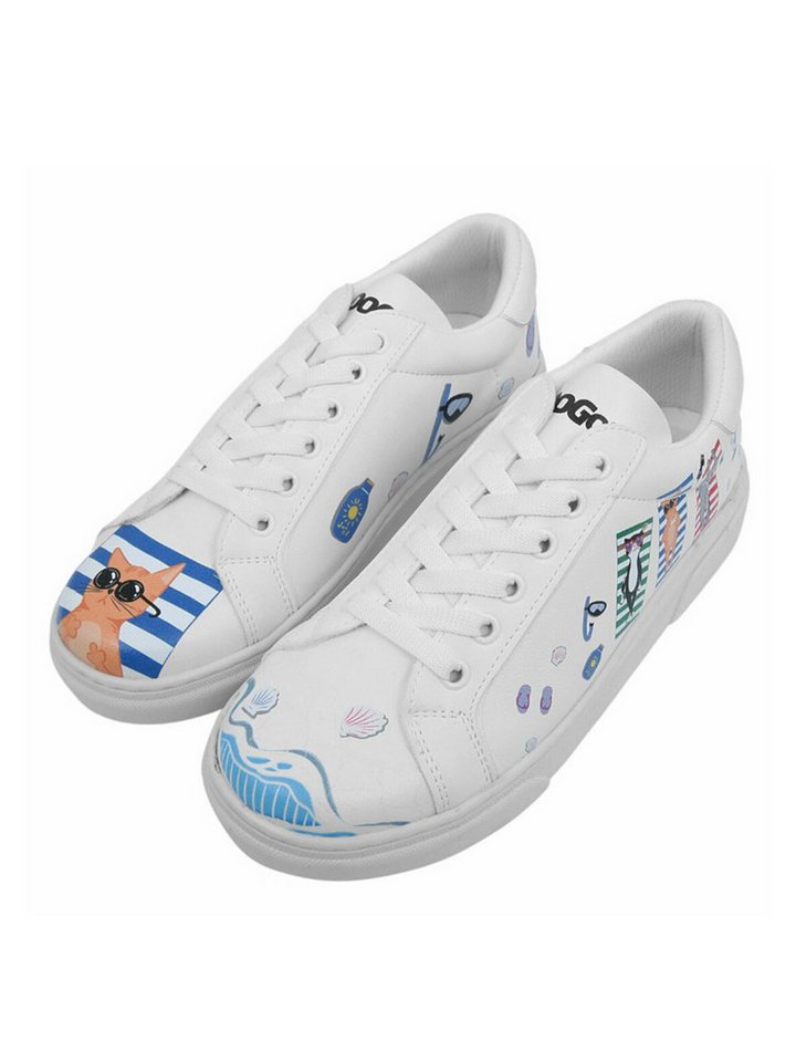 DOGO Ace Low-Top Sneaker You, Me And The Sea Damen Sneaker, Ace Sneaker Handgefertigt (blau)