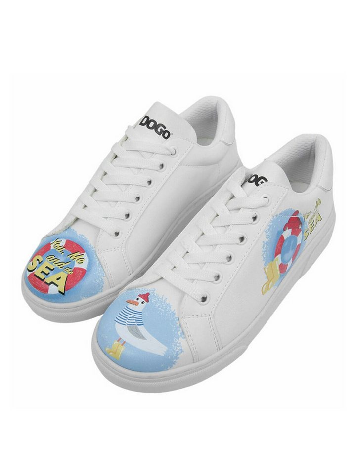 DOGO Ace Low-Top Sneaker You, Me And The Sea Damen Sneaker, Ace Sneaker Handgefertigt (weiß)