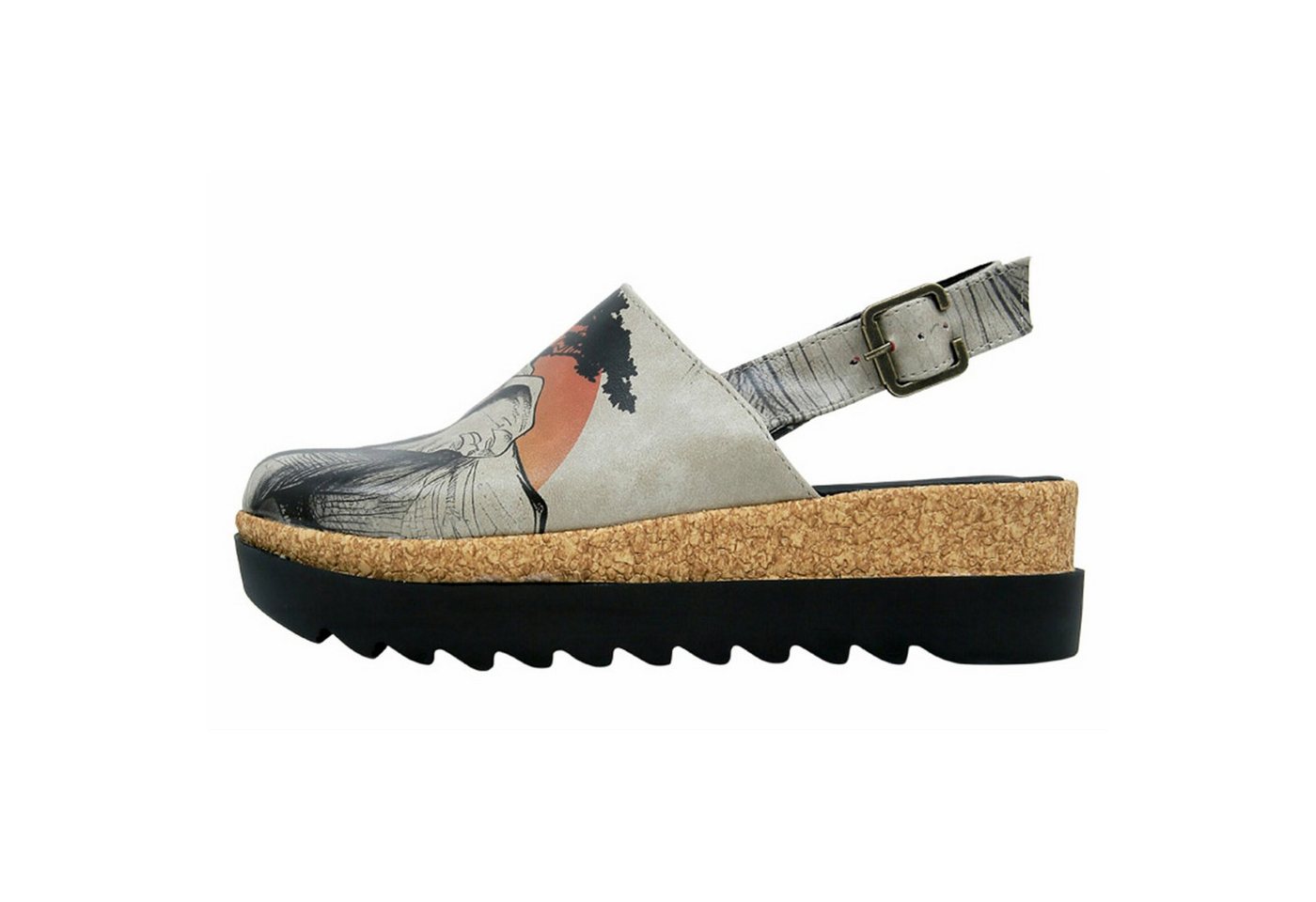 DOGO Akita Sunset Animals Damen Sandalen Sandale Handgefertigt