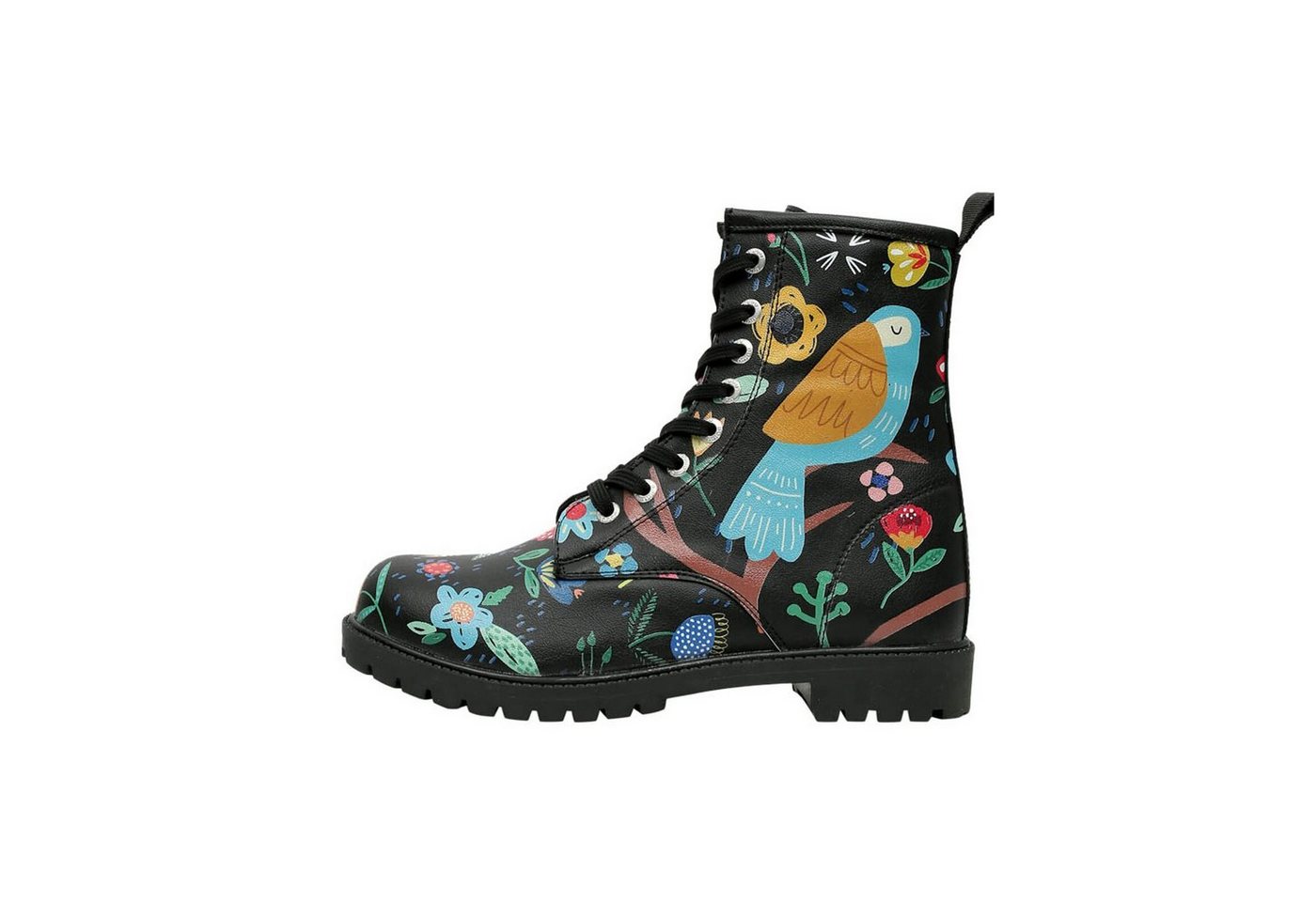 DOGO Black Longe Boots Schnürstiefel Go Back To Being Yourself Damen Schnürboots Handgefertigt