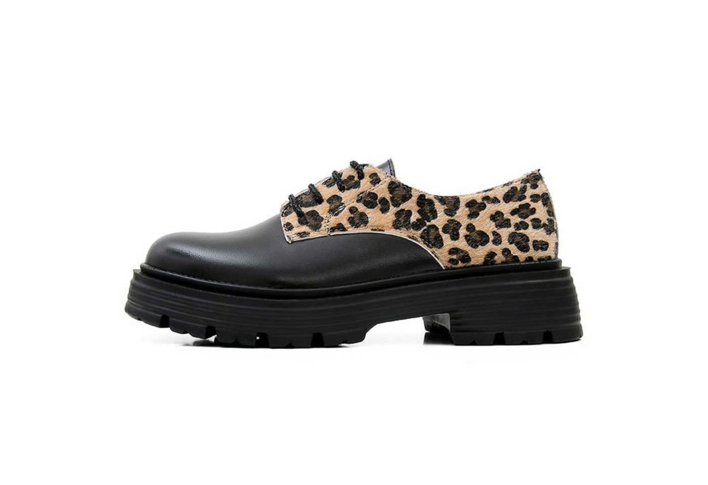 DOGO Brooklyn Black-Leo Damen Halbschuhe Ballerina Handgefertigt