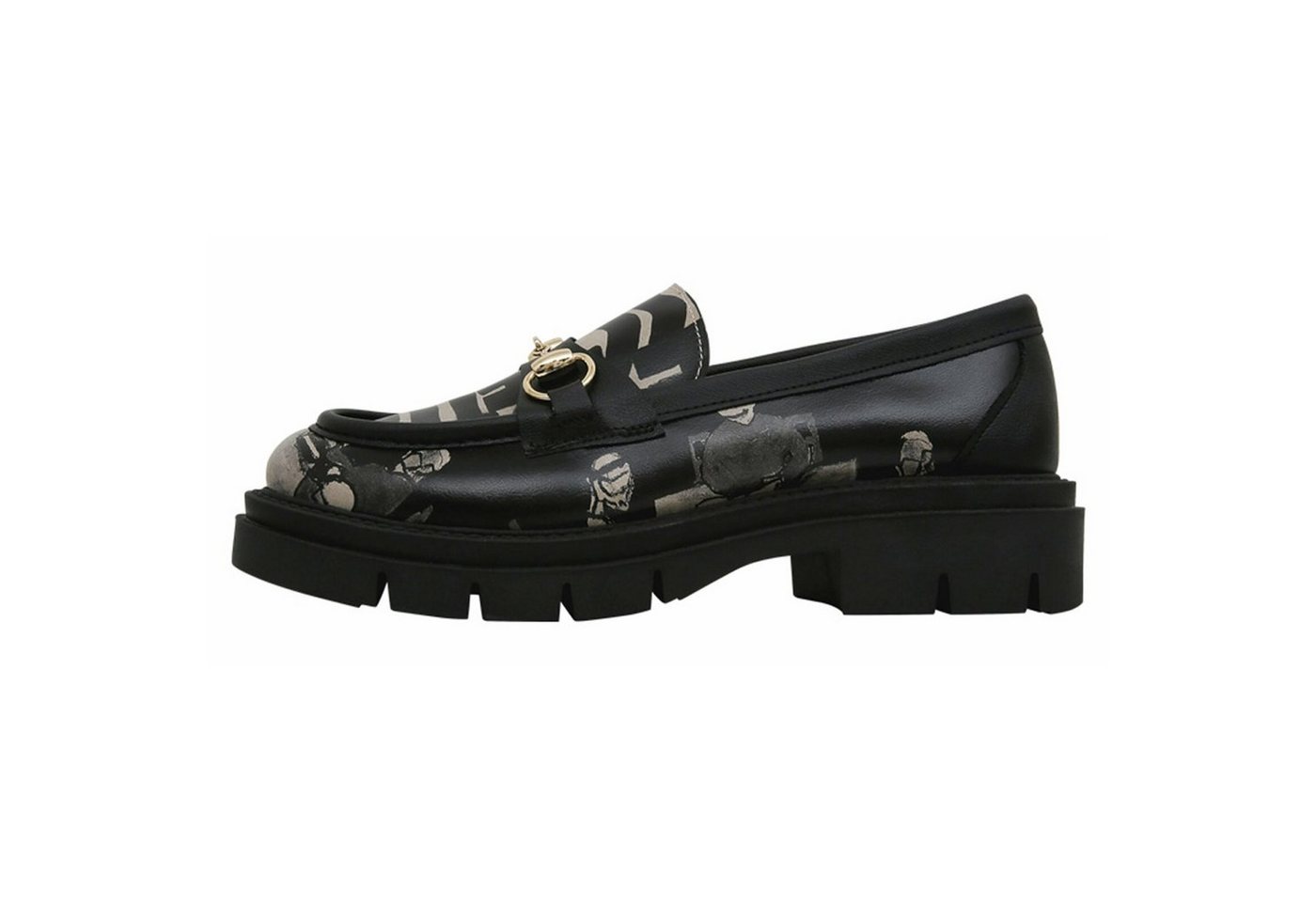 DOGO Cindy Loafer Supper Blackwhite Damen Halbschuhe Loafer Handgefertigt