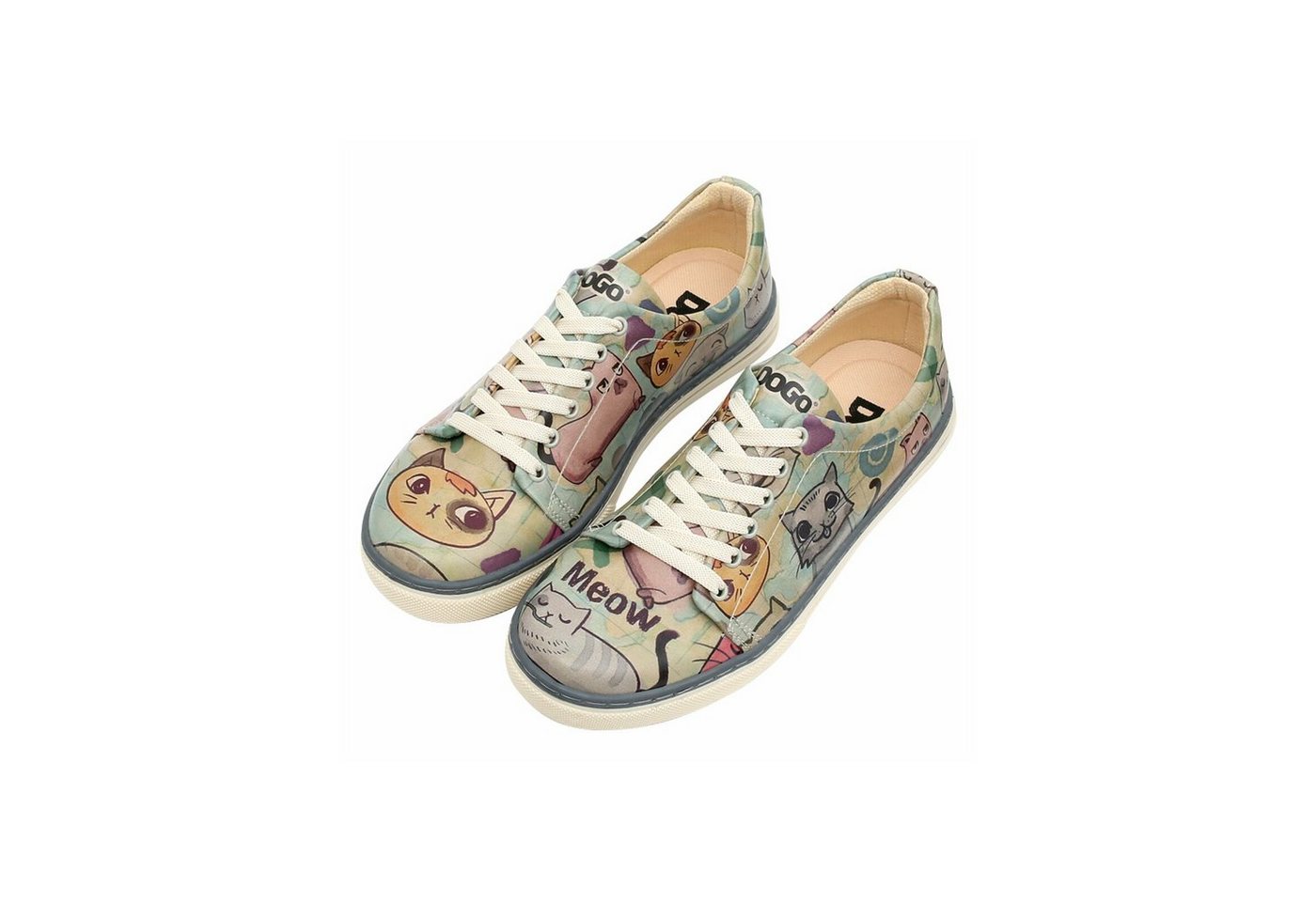 DOGO Classic Schnürsneaker Cats Of The World Damen Sneaker Sneaker Handgefertigt