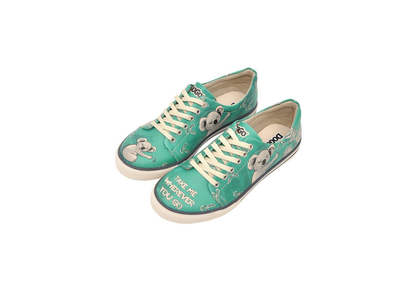DOGO Classic Schnürsneaker Spirit Animal Damen Sneaker, Classic Sneaker Handgefertigt (grün)