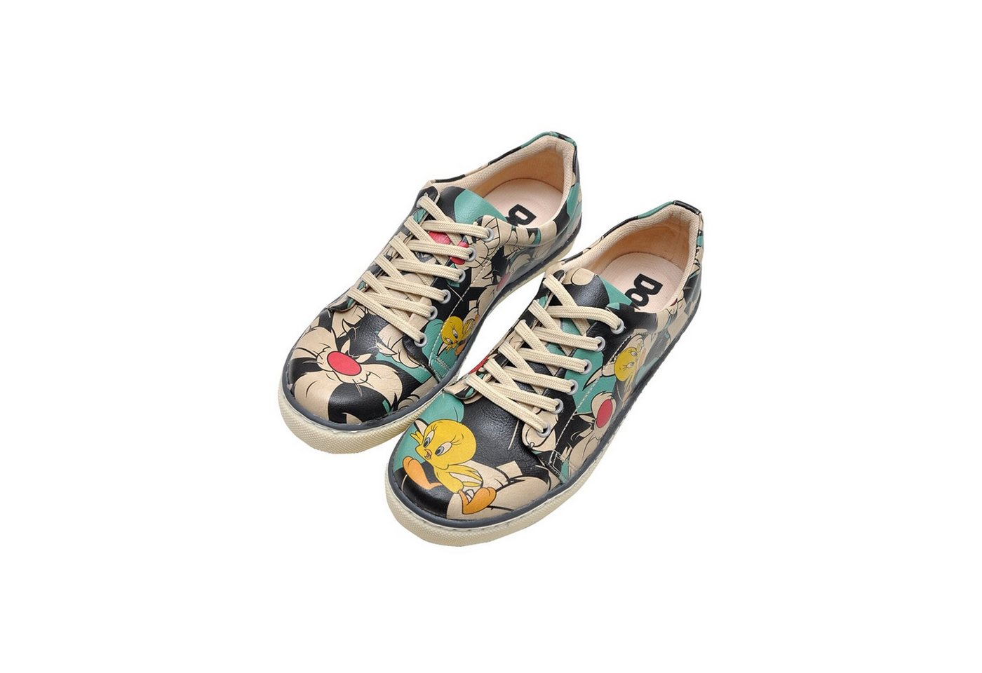 DOGO Classic Schnürsneaker Spirit Animal Damen Sneaker, Classic Sneaker Handgefertigt (schwarz)