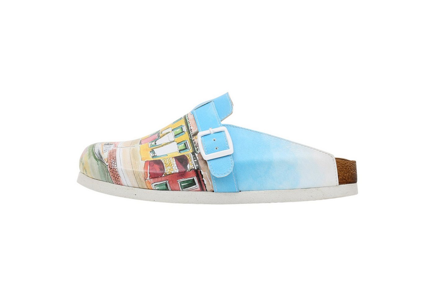 DOGO Comfie Pantoletten Hausschuhe Burano Island Damen Sandalen Hausschuh Handgefertigt