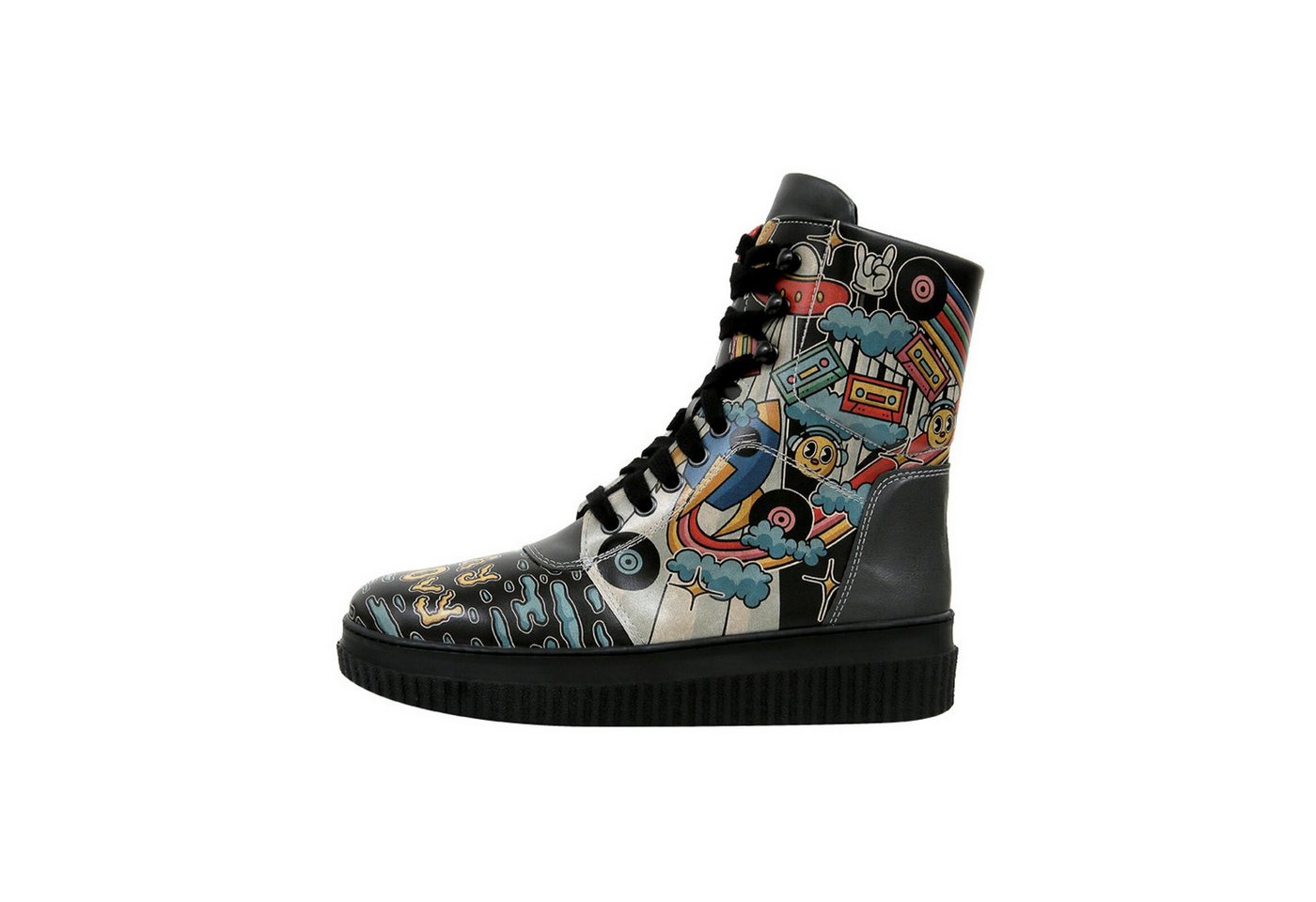 DOGO Future High Top Boots Stay Groovy Damen Stiefeletten Schnürboots Handgefertigt