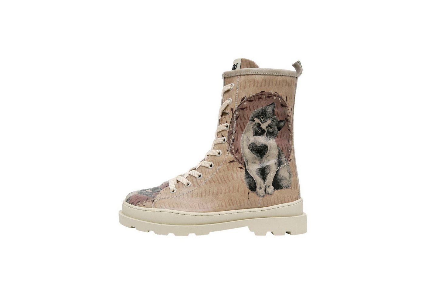 DOGO Gisele Schnürstiefel Boots Heart Cat Damen Stiefeletten Stiefelette Handgefertigt