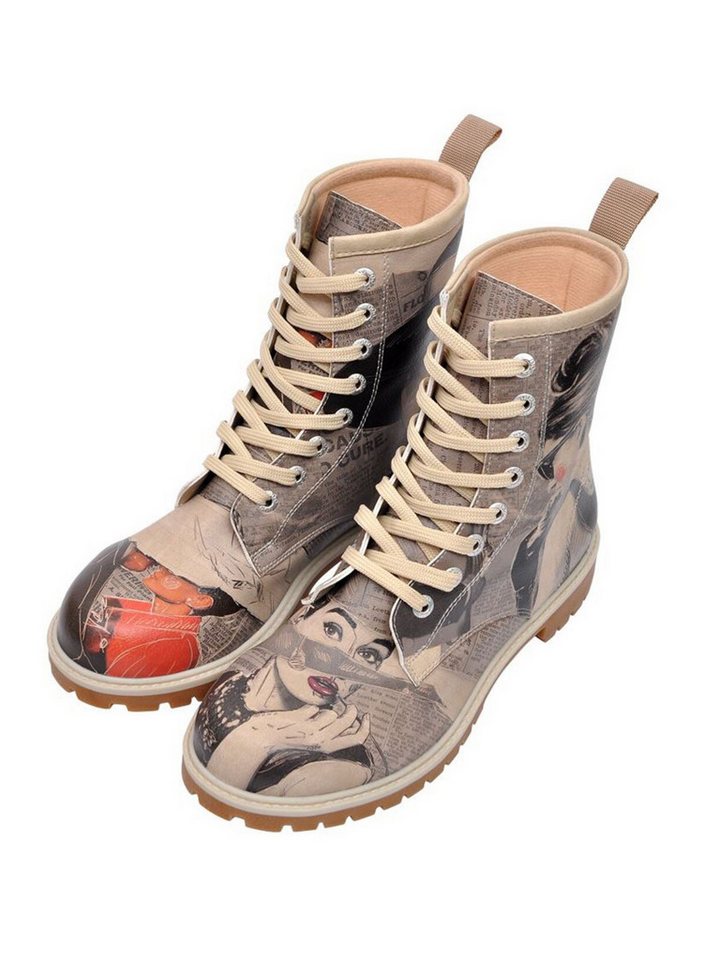 DOGO Long Boots Schnürstiefel Go Back To Being Yourself Damen Schnürboots Handgefertigt