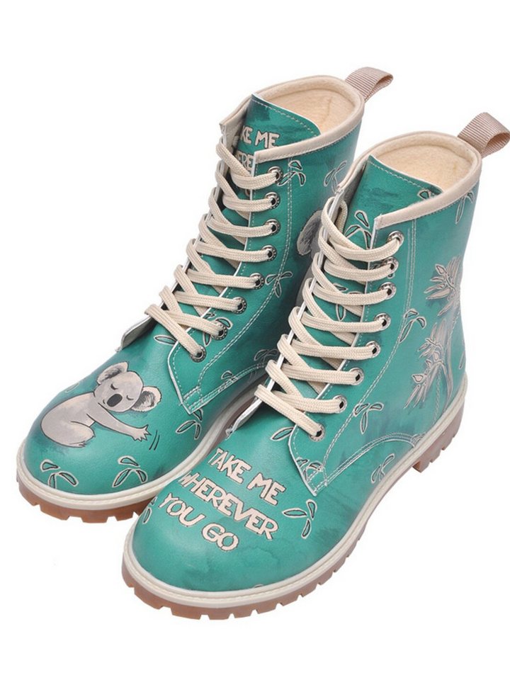 DOGO Longe Boots Schnürstiefel It Wasn't Me Damen Stiefeletten, Schnürboots Handgefertigt