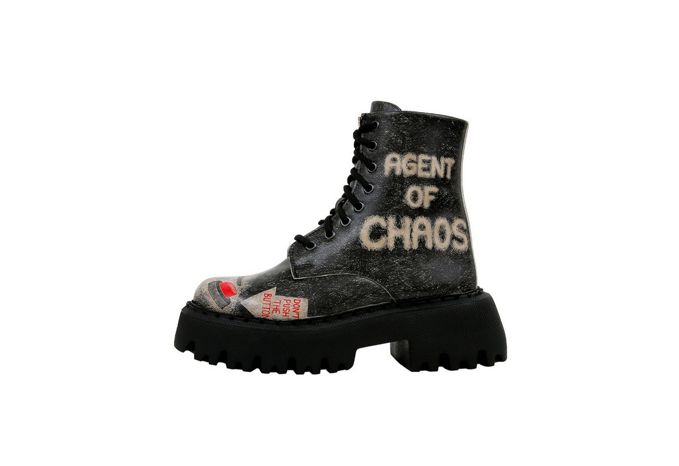DOGO Navy Schnürstiefel Boots Agent Of Chaos Damen Stiefeletten Chelseaboots Handgefertigt