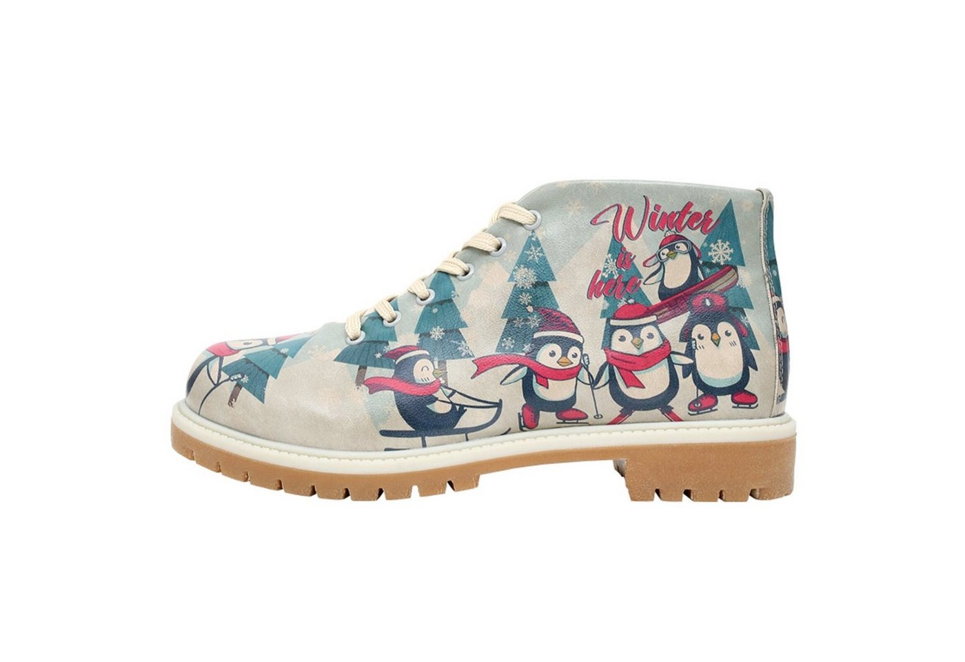 DOGO Shortcut Boots Hedge-Hug Damen Stiefeletten, Shortcut Boots Stiefel Handgefertigt (blau/rot)