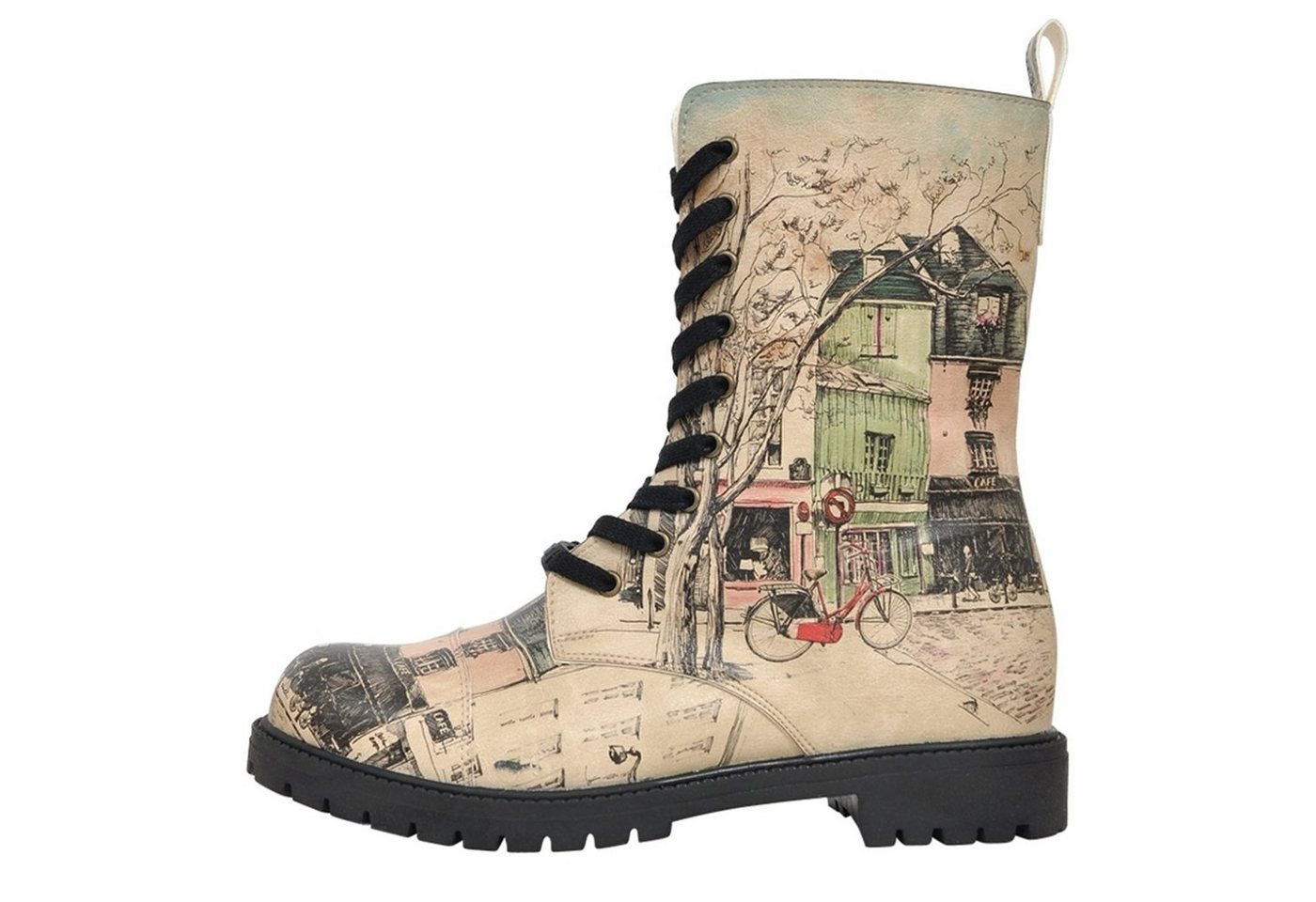 DOGO Zipsy High-Top Boots Bonjour Paris Damen Stiefeletten Schnürboots Handgefertigt