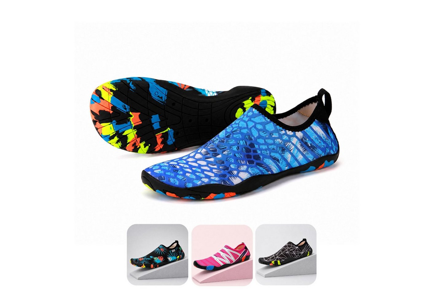 DOTALES Aqualite Barfuß-Wasserschuhe, Badeschuhe Damen & Herren Aquaschuh Minimalschuhe (blau)