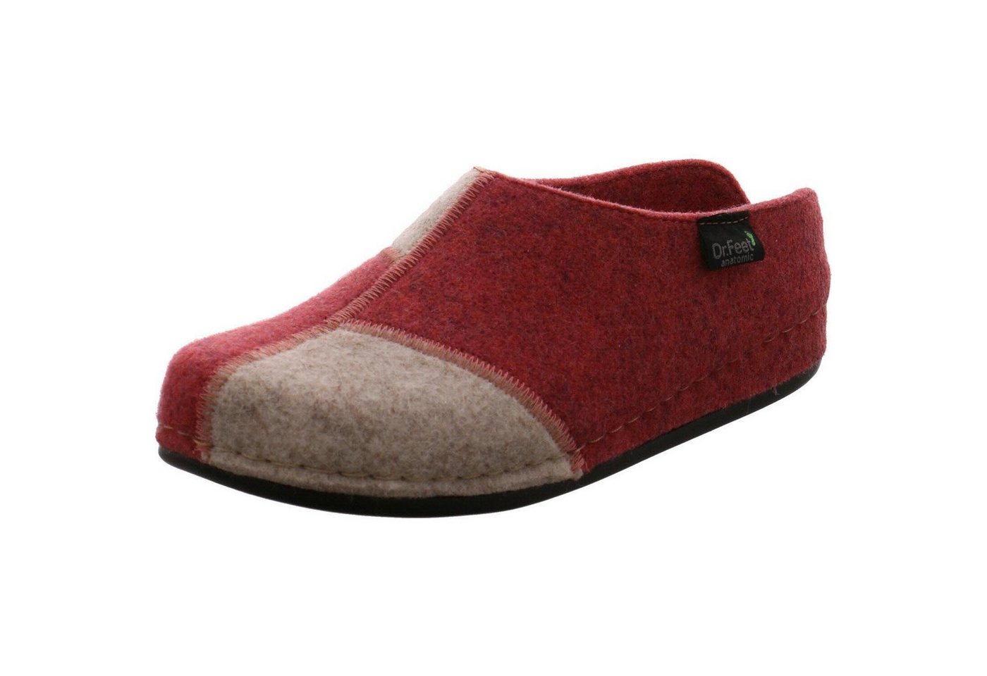 Dr. Feet Hausschuh (beige/rot)