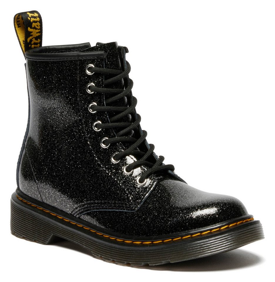 Dr. Martens 8 Eye Boot ROMARIO Schnürstiefel Kinderschuh, Freizeitstiefel mit zusätzlichem Innenreißverschluss (grau/schwarz)