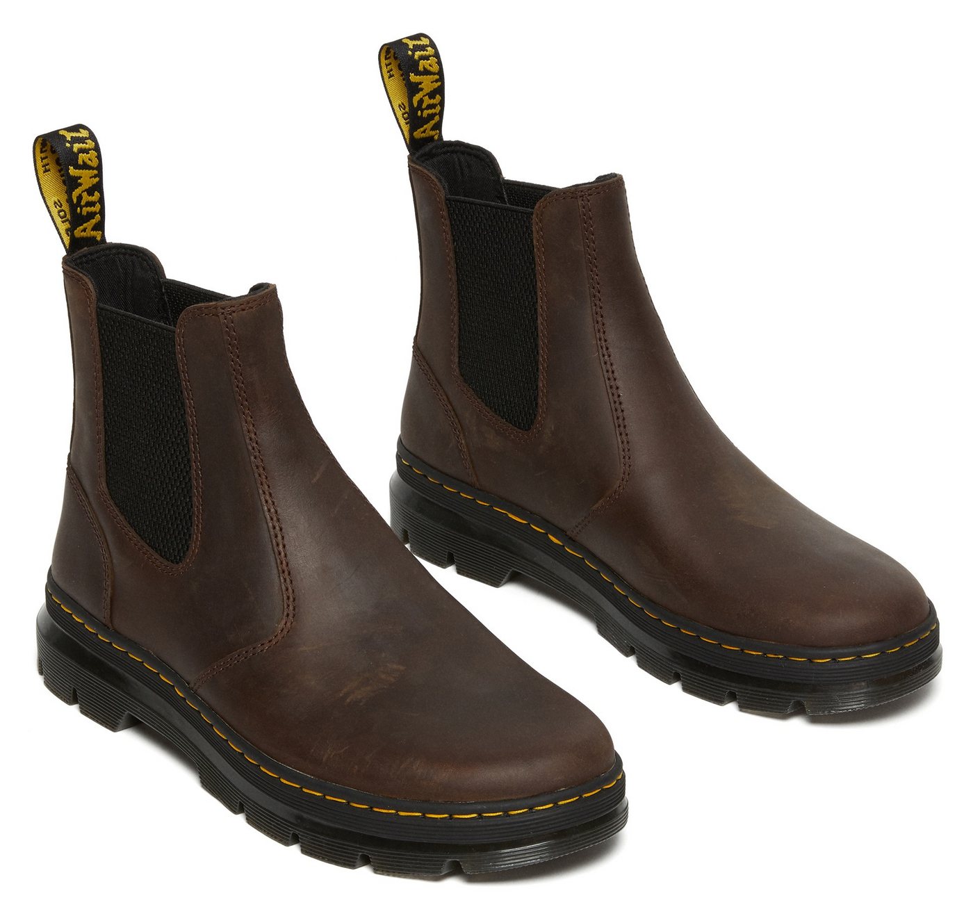 Dr. Martens Embury Chelseaboots, Blockabsatz, Stiefelette, Schlupfboots mit Logoschriftzug