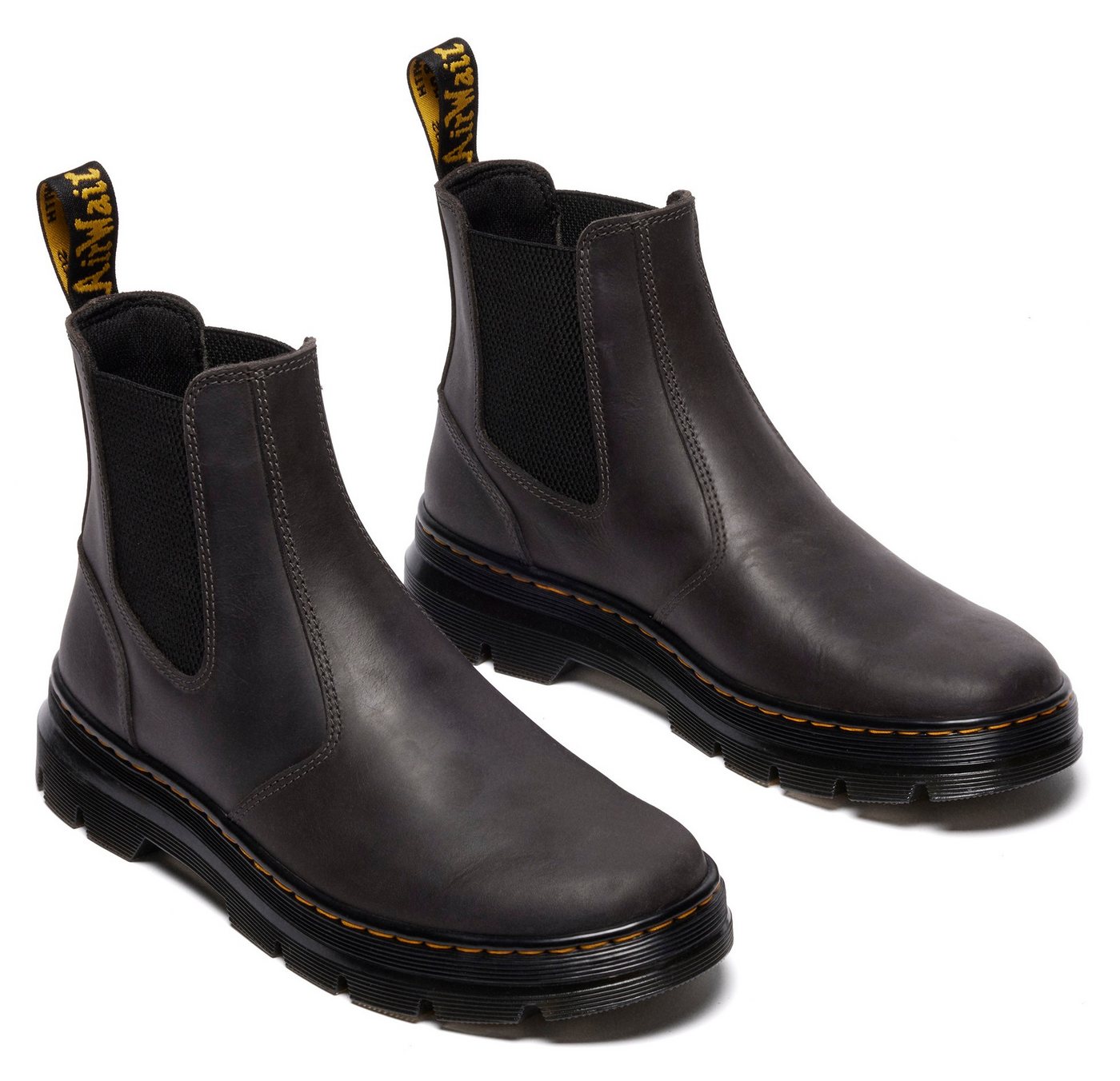 Dr. Martens Embury Chelseaboots, Blockabsatz, Stiefelette, Schlupfboots mit Logoschriftzug